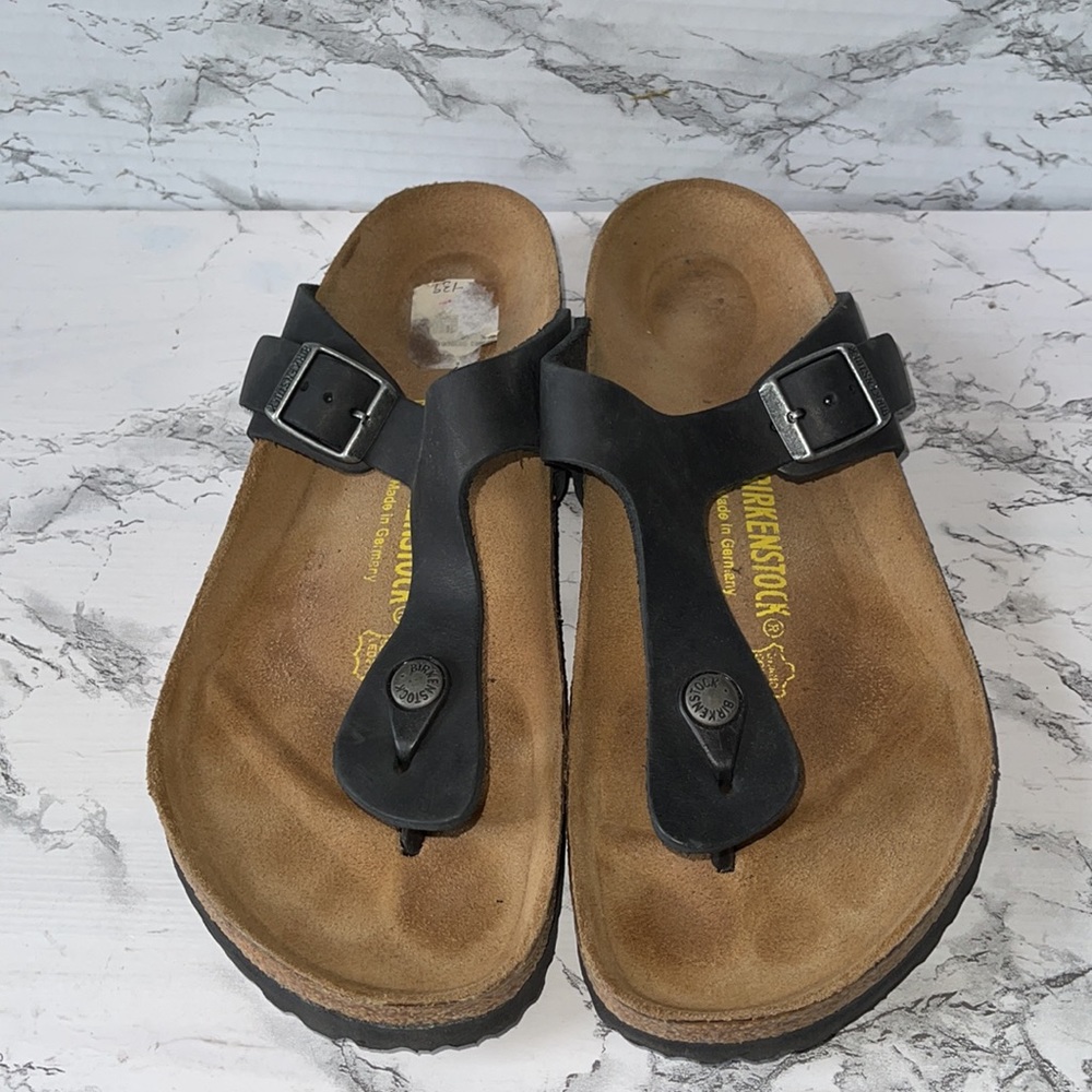 BIRKENSTOCK LEATHER GIZEH NWT WOMEN’S SIZE 10  MENS SIZE 8 - Picture 2 of 7